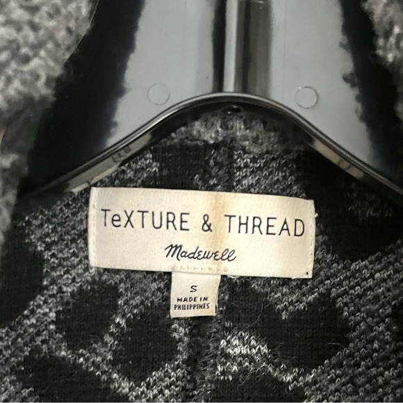 Madewell gray leopard print sweater button up coat jacket with lapel - Picture 10 of 16